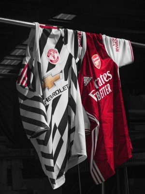 red white and black stripe jersey shirt